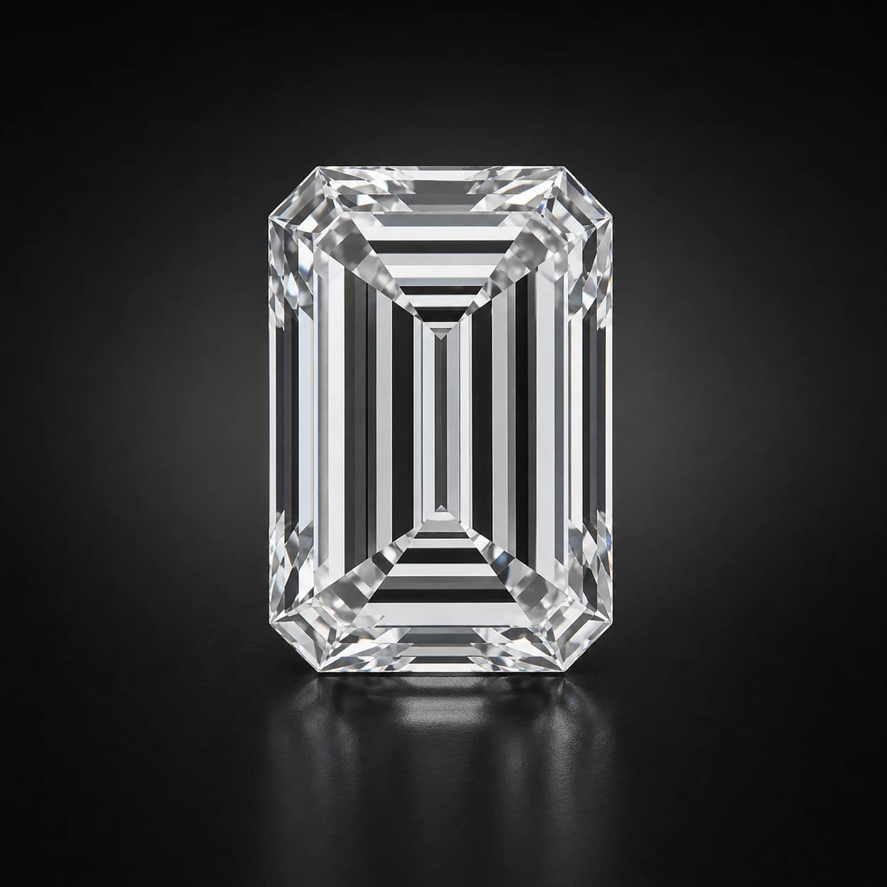 Diament laboratoryjny Emerald na ciemnym tle premium — luksusowe zbliżenie