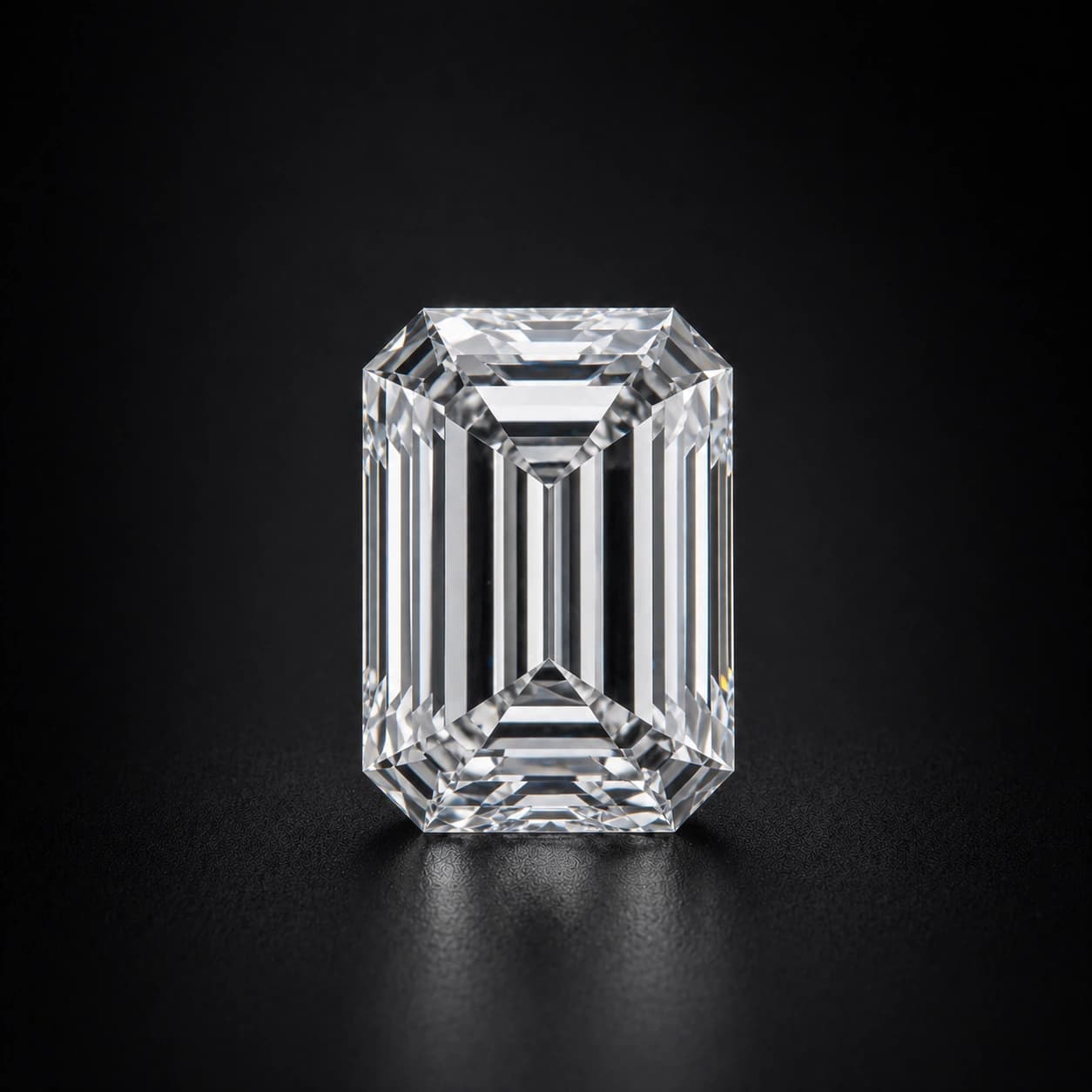 Diament laboratoryjny emerald na ciemnym tle