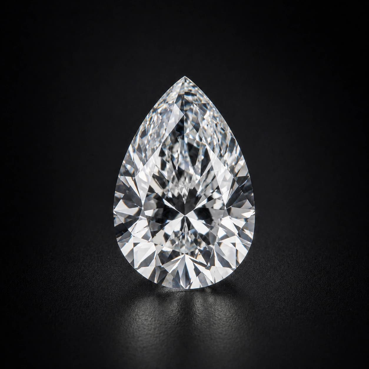 Diament laboratoryjny pear na ciemnym tle