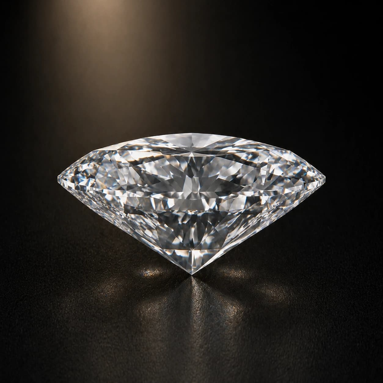 Diament laboratoryjny Marquise na ciemnym tle premium — profil kamienia