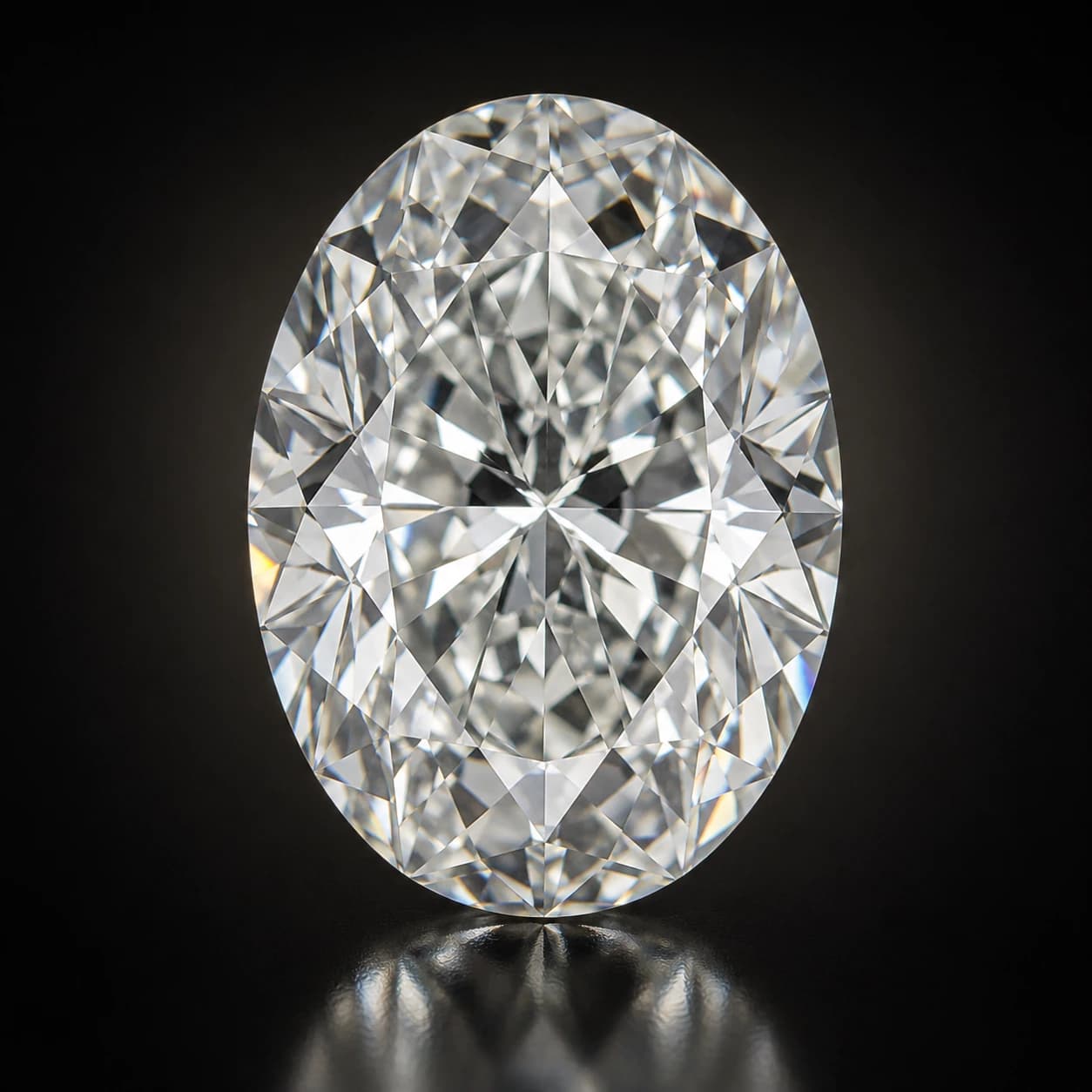 Diament laboratoryjny Oval na ciemnym tle premium — luksusowe zbliżenie