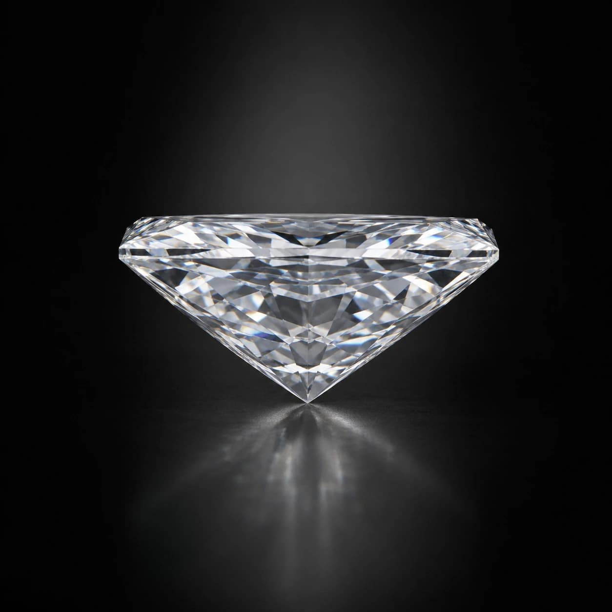 Diament laboratoryjny Princess na ciemnym tle premium — profil kamienia