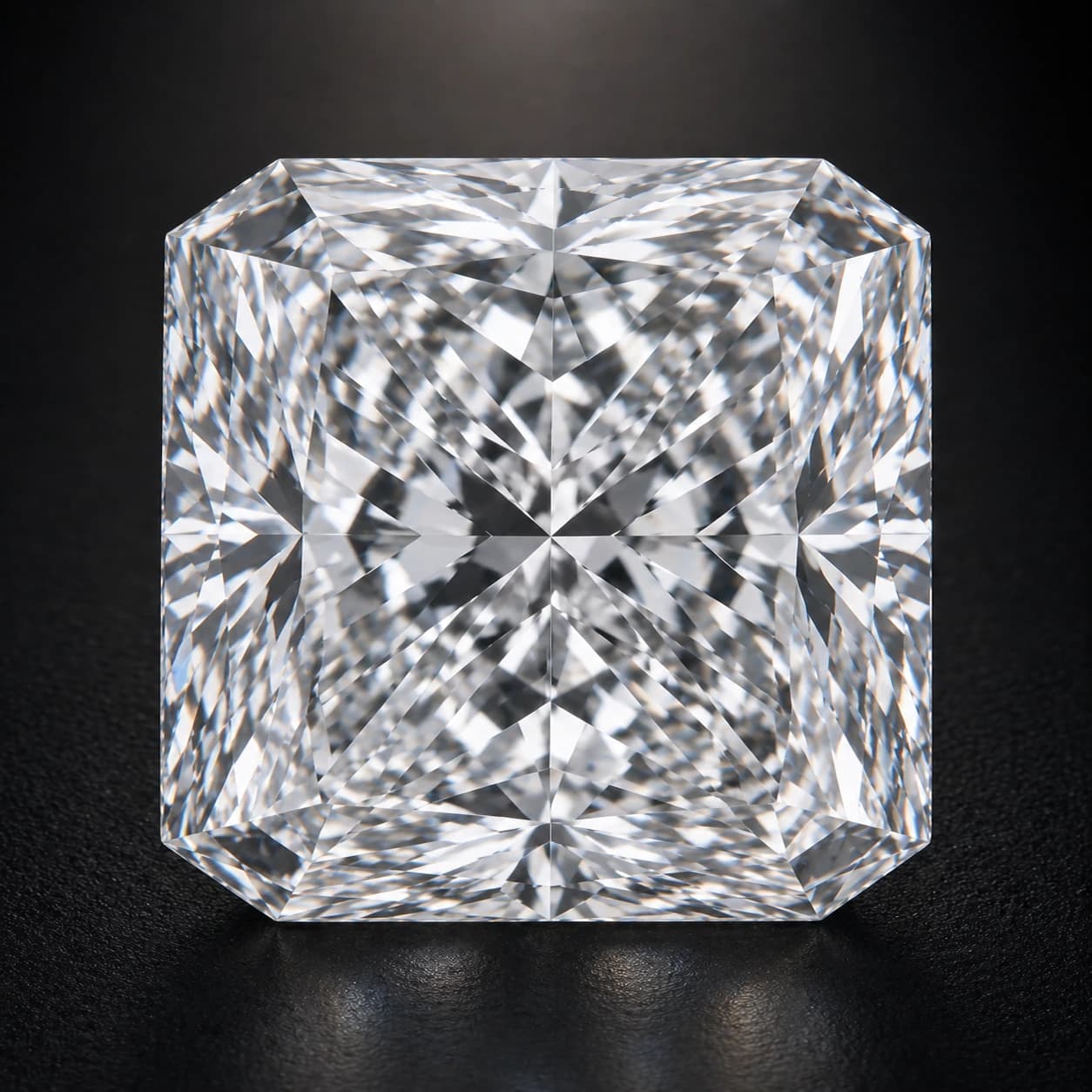 Diament laboratoryjny Radiant na ciemnym tle premium — profil kamienia